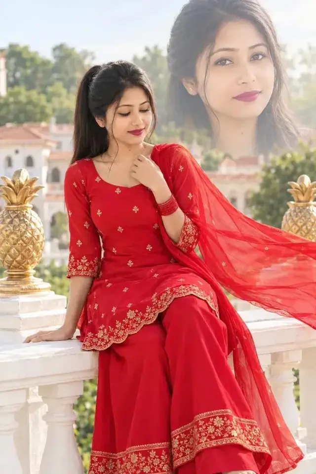 Beautiful Girl in Red Traditional Dress โค๏ธ๐น | Royal Indian Beauty