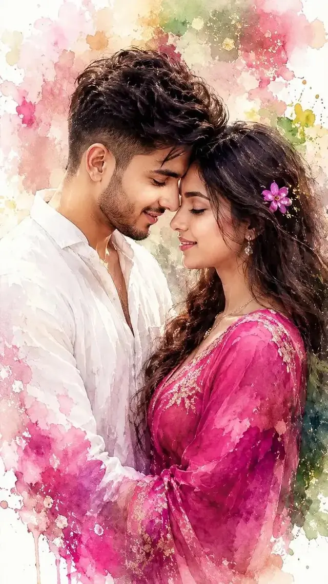 Romantic Watercolor Couple Love ❤️🌸 | Forever Together